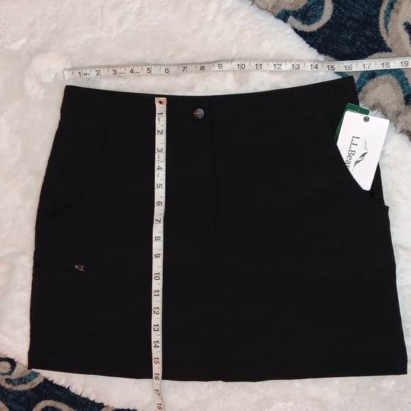 New L.L. bean comfort trail skirt black athletic workout skort sz 8 - Picture 6 of 12
